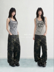 ARCG | Summer Loose Sporty Digital Print Faux Layered Sleeveless Vest Womens