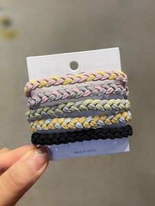 Colorful Candy Knitted Basic Children's Hair Ties High Elasticity Non-Damaging Girls Baby Rubber Bands Simple Hair Ropes