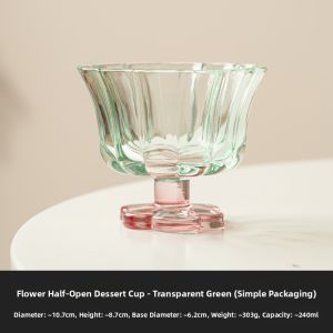 SHUANGYU | High Aesthetic Chinese Style Petal Glass Goblet for Women Dessert and Juice