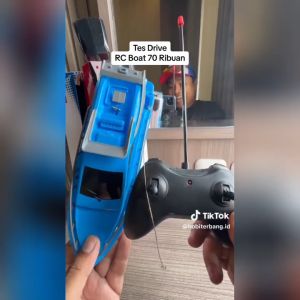 RC Speed Boat Mainan Kapal Remote Control Anak Laki Laki 3-4-5-6-7 Tahun | Hadiah Ulang Tahun Anak Cowok