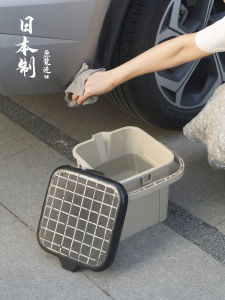 Japan Import Car Washing Bucket Can Sit Fishing Bucket Thickened Outdoor Car Bucket Car-Used Storage Box Housework Cleaning Bucket