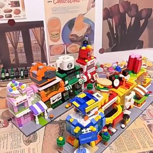 City Set Mini Street View Building Set Assembly Toys Building Block Toys Educational Toys City Street View Toy