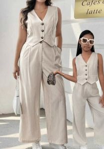 erlene Best Seller Casual Sleeveless Vest and Pants for Girl Teen-ager Tween Set Terno - best seller - good quality - super kapal ng tela - trending - 100 percent cotton - mall quality - Top pick - madaling maubos - trending - made of imported fabr