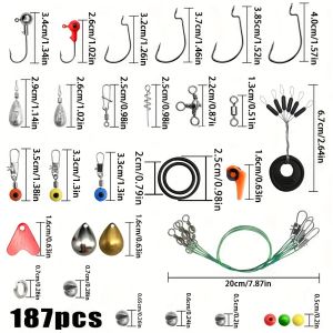 Fishing Tool Kit Lure Accessories Set Beginner Fishing Gear Sinkers and Hooks Portable Tackle Box Complete Fishing