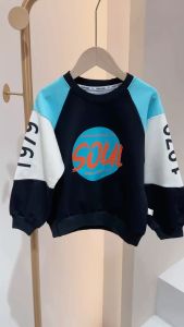 Semi Musim Gugur fashion baju kaos panjang atasan anak laki laki casual kaus berkerudung lengan panjang anak perempuan children Cantik tampan baju import