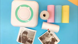 Portable Mini Thermal Printer Wirelessly BT 203dpi Photo Label Memo Wrong Question Printing With USB Cable Imprimante Po