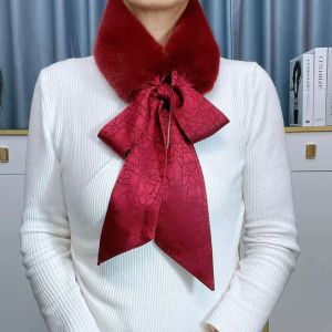 Khăn Choàng Dài Cổ Ấm Áp Đa Năng Thời Trang Mùa Đông Phong Cách Trung Hoa in Họa Tiết Khăn Choàng Lông Thú Cưng Cho Phụ Nữ