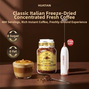HUATIANCUI | Sugar Free Caffeine Boosting Instant Coffee Powder Glass Jar