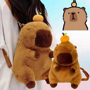 Capybara Plush Backpack Kawaii Fashion Plushie Doll Fur Bag Childrens Bag Shoulder Bag Mini Knapsack Bags