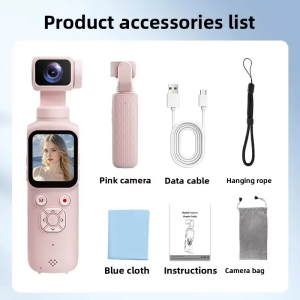 POVCAN HJD-05 4K Action Camera 330° Face Tracking Gimbal Stabilizer 75MP Pixels WiFi Function Pocket Gimbal Camera for Vlog