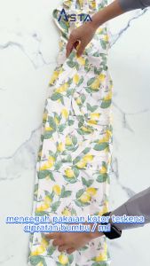 Asta Celemek Masak Apron Kitchen Wanita Panjang Premium Ruffle