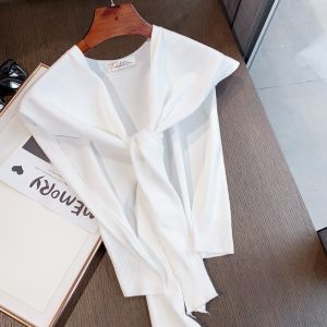 Long Knitted Scarf Shoulder Wrap Neck Protection Air Conditioned Room Womens Fashion Accessory Polyester Fiber Decorative Pure Color