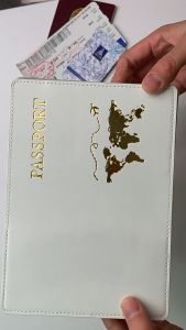 Cover Passport Kulit PU Kulit Dompet Paspor Motif World Map Pasport Passport Wallet Paspor Organizer