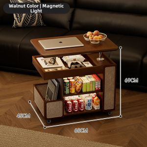 ZHUSHANXIA | Adjustable Mobile Side Table Shelf