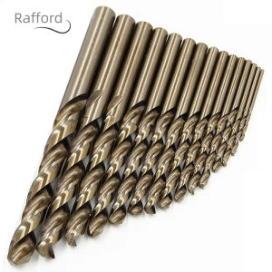 Rafford 15Pcs HSS contain Roasted yellow straight shank twist drill1.5-10mm high speed steel full grinding hole opening tool set