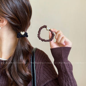 ริบบิ้นผมทรงหัวใจโลหะสุดเรียบง่ายพร้อมความยืดหยุ่นสูง เครื่องประดับผมสไตล์เกาหลี สายรัดผมทรงตัวอักษรแบบลำลองสำหรับผู้หญิง