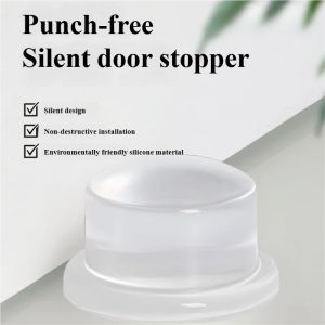 Silicone Door Stopper Wall Protector Bedroom Door Handle Bumper Self Adhesive Anti-crash Pad Practical Furniture Accessories