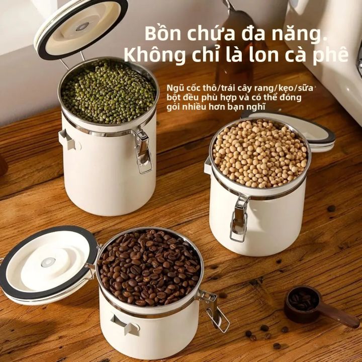 Hộp Đựng Cà Phê Bằng Thép Không Gỉ Có Van Xả Khí, Kiểu Dáng Đơn Giản ...