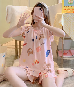 Sleeveless Poplin Pajamas Womens Spring and Summer Thin Artificial Cotton Home Wear Sweet Young Adult Can Be Worn outside Bourette Suit