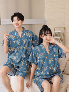 ชุดซาวน่าผ้าฝ้ายแท้จากไม้ไผ่สำหรับผู้หญิงชุดนอนผ้ายืดพิมพ์ลายแบบคู่รักชุดใส่ในบ้านอาบน้ำสปาเท้าไซส์ใหญ่สำหรับผู้ชาย