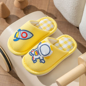 MONLEYTA | German Childrens Cotton Slippers Professional Anti-Slip Soft Bottom Boys And Girls Indoor Home Large Baby Breathable Cotton Linen