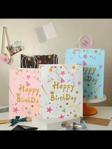 Paper Bag Gift Bag for Birthday Gift Goodie Bag Available in 2 Sizes Children Day