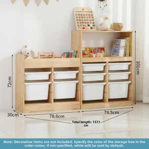 Large Capacity Wooden Toy Storage Cabinet