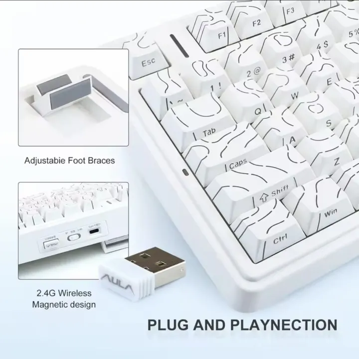 Aula F75 Bàn Phím Cơ 80 Phím 2.4G/Bluetooth/có dây tri-chế độ Hotswap đèn nền RGB 3/5pin chuyển đổi bàn phím cơ (F75max) | BigBuy360 - bigbuy360.vn