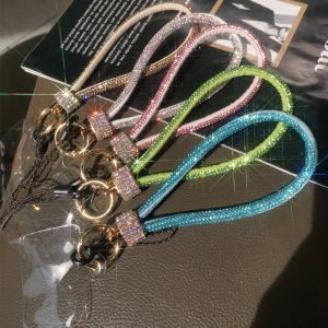 REOPYG Hanging Cord Glitter Rhinestone Phone Lanyard Short Wrist Style Handheld Mobile Phone Chain Fashionable Anti Loss Diamond Phone Rope Women/Lady/Girl