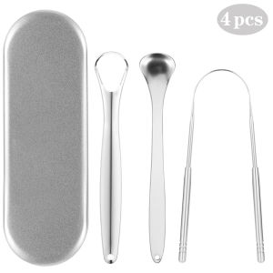 Alat Pembersih Kotoran Lidah / Scraper lidah Alat Sikat Lidah Stainles 3In1