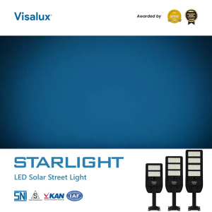 Visalux Starlight LED Solar Street Light 200W - Lampu Jalan Sensor Cahaya Gerak dengan Pengisian Daya Panel Surya (STAR-VSL80200DL)