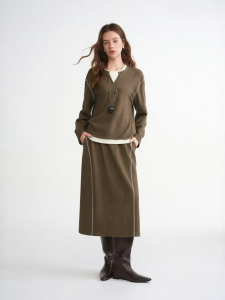 DUSHU | Large Size Womens Color Block Leisure Wool Suit