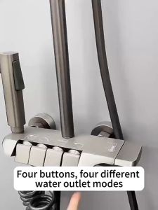 Shower Set 4 In 1 304 Stainless Steel Shower Faucet Set Hot Cold Piano Button Shower Set