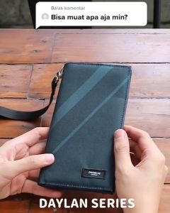 Dompet panjang pria lipat dompet kartu cowok koin Daylan Brown Brick Efficient Dinamican Supply