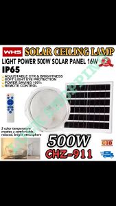WHS 500W Solar Ceiling Lamp Home Indoor Ceiling Light Balcony Lights Stair Solar Garden Lights Bedroom Ceiling Lights