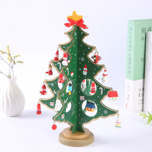 Christmas Tree Childrens Handmade DIY Stereo Wooden Christmas Tree Scene Layout Christmas Decorations Ornaments Pendant