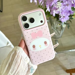 Sanrio | Japan Cute Bean Sesame Melody Cartoon Case For iphone 17 16 15 Pro Max 17 IMD Double Layer Shockproof Acrylic Bumper Hard Cover