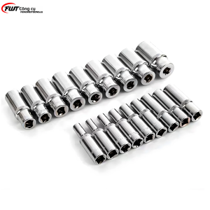 Bộ Ổ Cắm Chrome Vanadium Hệ Mét Cao Cấp Pro 3/8 "Ổ 6 Điểm Sâu 6mm-24mm Để Sửa Chữa Ô Tô & Xe Máy