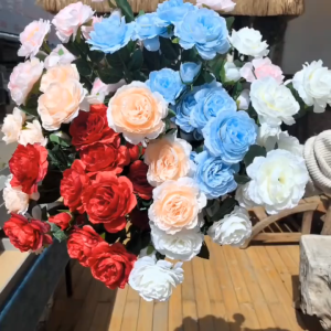 3 Heads Roses Peony Artificial Flowers Mothers DIY Gift Romantic Fake Rose Peony Flowers