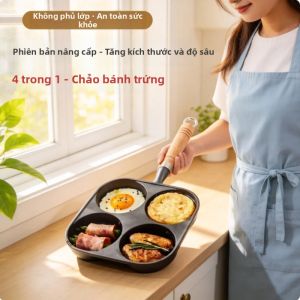 BAIXITANG | Chảo Đúc Không Dính Sâu Thiết Kế Cho Trứng và Bánh Hamburger