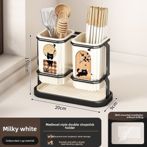 WEIMEIYUAN | Multi-Function Kitchen Knife Rack with Spoon and Chopstick Holder Wall-Mounted Storage