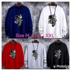Bisa COD Sweater Keren Kaos Pria Elegan Crewneck Trendy Sweatshirt Cowok Kasual Sweter Wild Ones