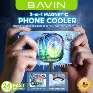 BAVIN Magnetic Gaming Phone Cooler | Fast Cooling Heat Dissipation & Adjustable Fan Compatible for iPh & Android Phones