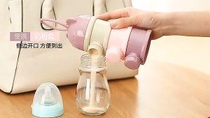 MlaDen ที่ใส่นมผงแบบพกพา กล่องนมผงสำหรับทารก 3/4 ชั้น กล่องขนม