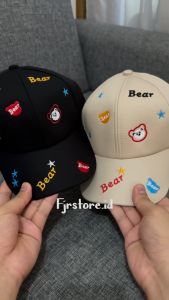 Topi Baseball Anak Laki-Laki & Anak Perempuan Motif Bordir Star Bintang Bear Kekinian ala Korea