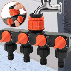Garden Hose Pipe Splitter 4-Way Faucet Diverter Tap Hose Connector Splitter Watering Quick Connector Adapter Extender Switches