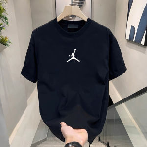 Summer Heavyweight Cotton Short Sleeve T-Shirt Mens round Neck Loose Casual Sport Versatile American Style Half Sleeve Printed