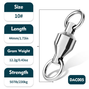PROBEROS 10pcs fishing connector Luya fishing swivel ball bearing buckle rolling stainless steel bead ring hook fishing tool