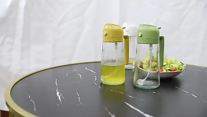 2-in-1 Glass Spray Oil Bottle – Press and Spray Dispenser for Cooking 470ml or 600ml