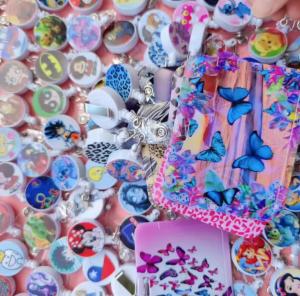 Butterfly Print Retractable Badge Reel for Badge Holder Retractable Keychain with Spring Coil 23.6 Inch Nylon Rope Belt Clip